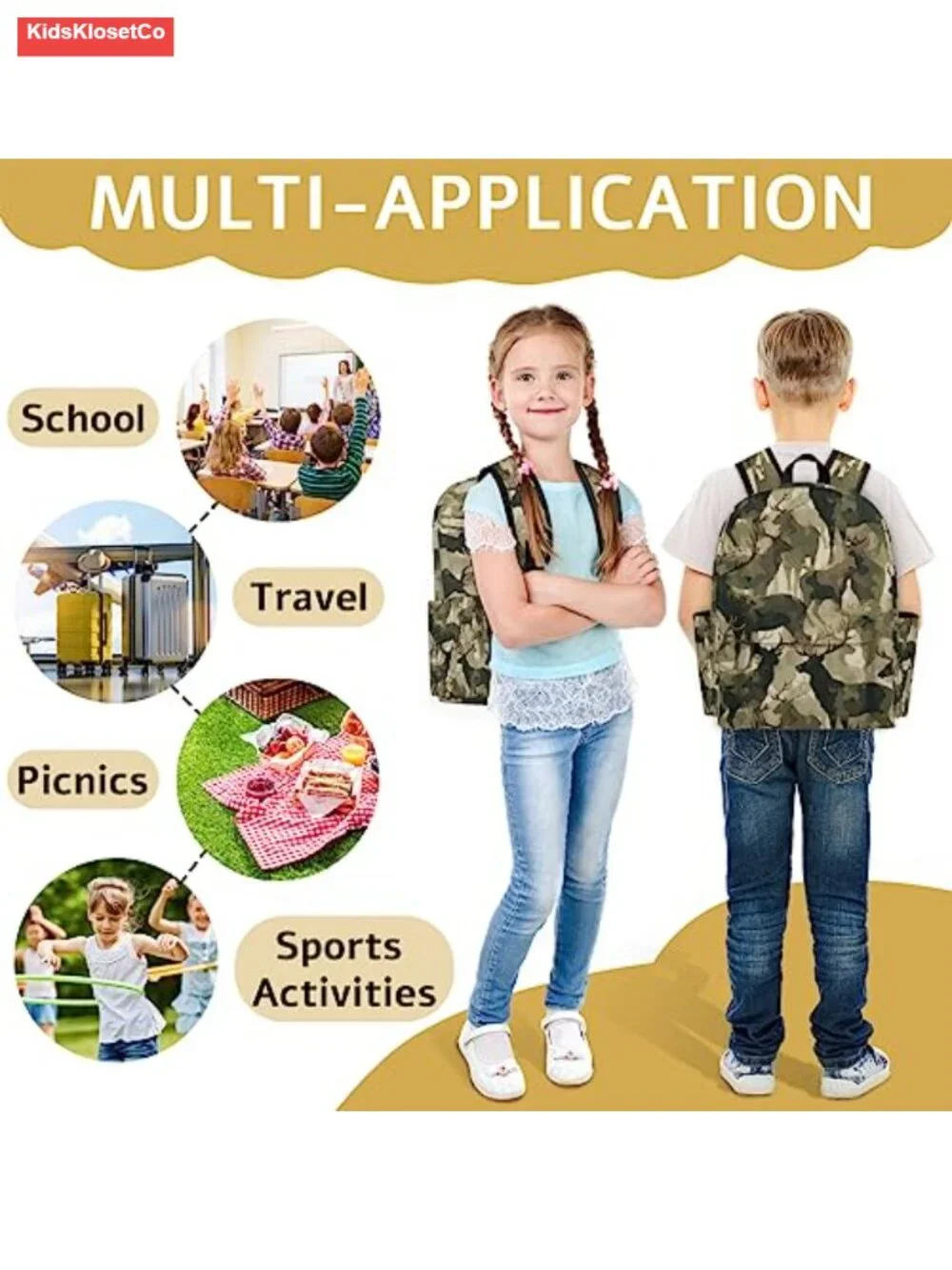 Camouflage Animal Preschool Backpack for Kids Toddler Lightweight School Bag